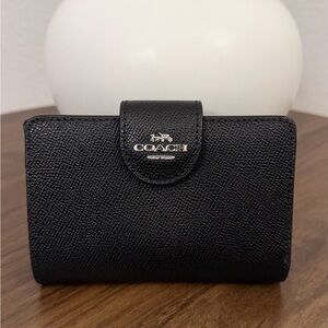 Coach Black Textured Leather Wallet